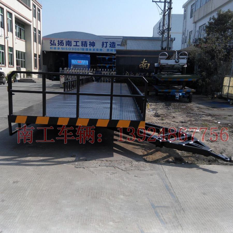 13米平板拖车 液压刹车护栏平板拖车